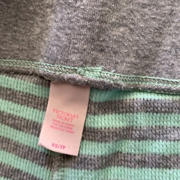 Victoria’s Secret Termal PJ’s teal gray metallic shimmer size XS cozy sleep - Picture 15 of 16